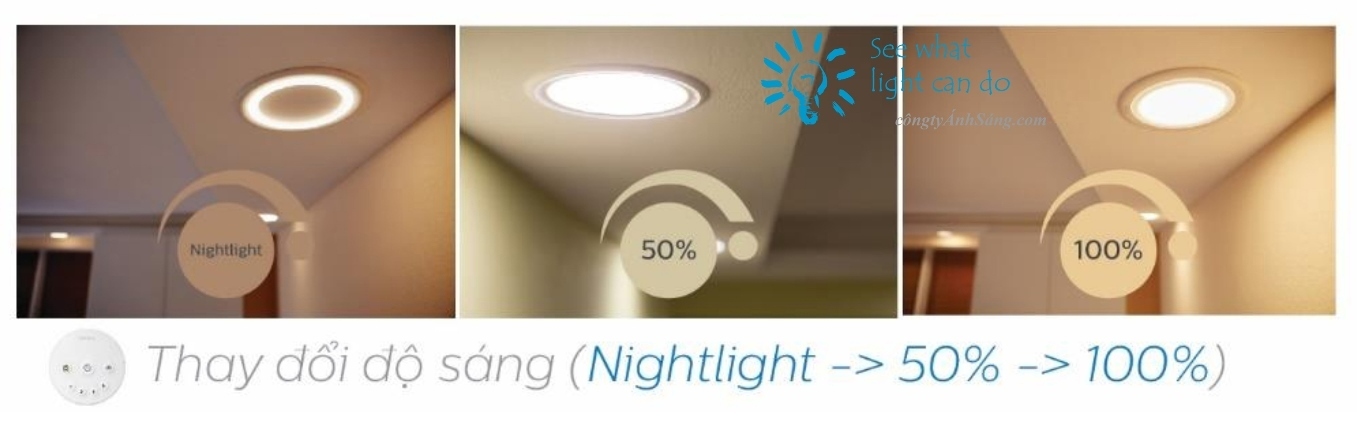 đèn Downlight âm trần LED Philips Smalu 59062 9w thay đổi độ sáng hiệu quả
