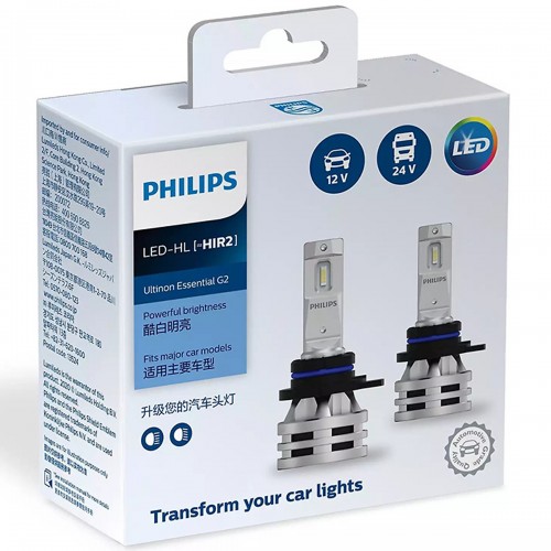 Bộ đèn pha xe hơi ô tô Philips ULTINON ESSENTIAL GEN2 LED HIR2 11012 UE G2 ánh sáng trắng 6500K