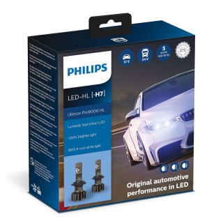 Bộ đèn xe hơi ô tô Philips LED Ultinon Pro 9000 HL H7 LED 11972 U90 CW X2 ánh sáng trắng 12V-24V-5800K tăng sáng +250%