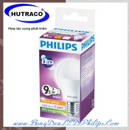 Bóng đèn LED Bulb Philips 9.5w - 70W E27 3000k