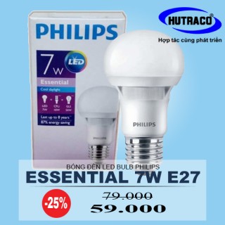 Bóng đèn LED Bulb Philips Essential 7W 230V A60