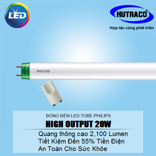 Bóng đèn LED tuýp Philips Ecofit Led Tube T8 1m2 20W HIGH OUTPUT (HO) Quang thông 2,100Lm
