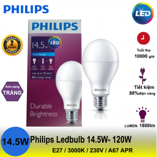 Bóng đèn LEDBulb Philips 14.5-120W E27 3000K 230V A67 APR