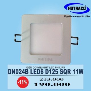Đèn Downlight âm trần LED Philips DN024B LED6 D125 11W SQR