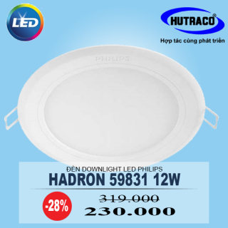 Đèn Downlight âm trần LED Philips Hadron 59831 12W